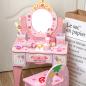 Preview: 360Home Rosa Erdbeer Krone Kinderschminktisch Kinderfrisiertisch